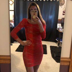 Red tight dress that is super stretchy